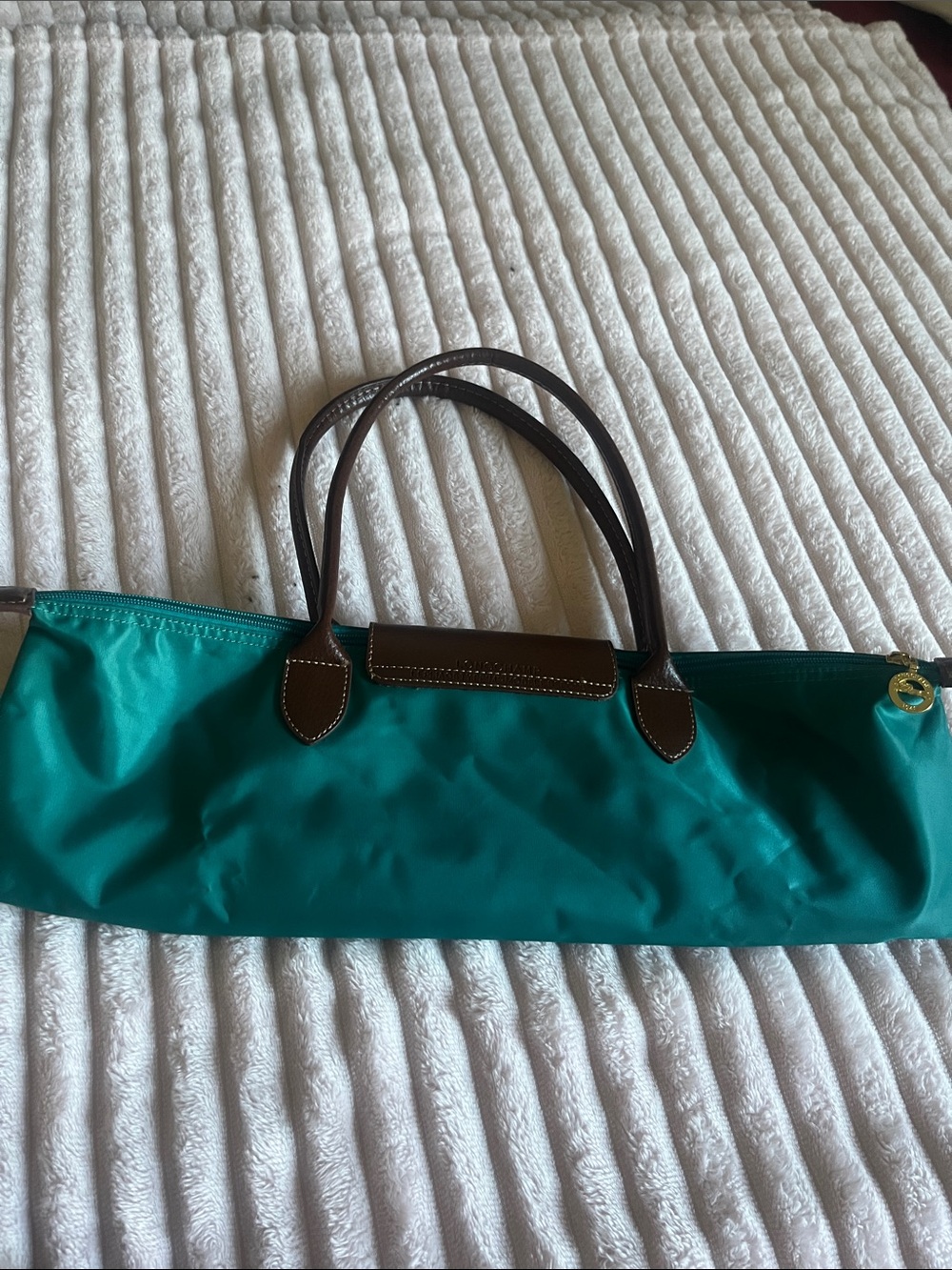 Longchamp Foldable Tote Bag Large Capacity Green Nylon New From Japan - Picture 8 of 8